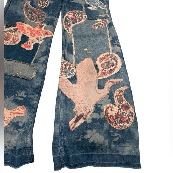 *NWT* Free People Flying High Patched Jeans Size 26 - Picture 10 of 14